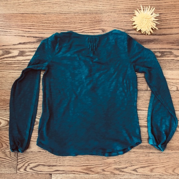 Lucky Brand Teal, Cotton, Long Sleeve T-Shirt - Picture 2 of 4